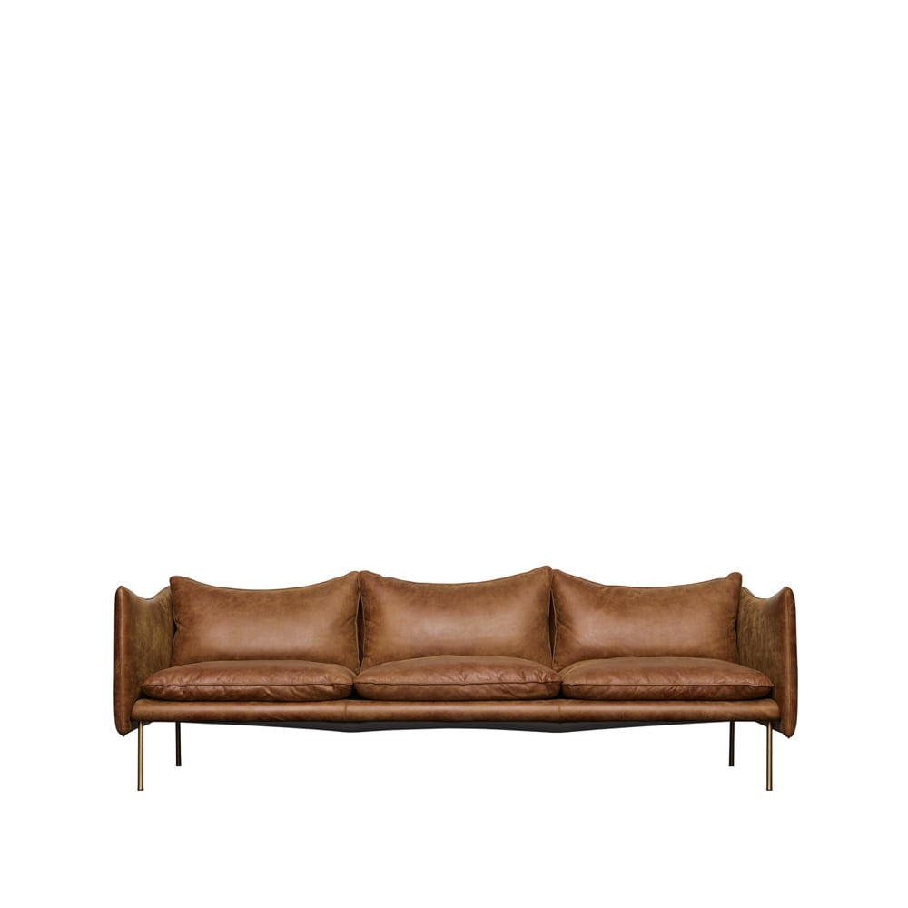 Fogia Tiki soffa 3-sits Vintage rangers brun-svarta ben