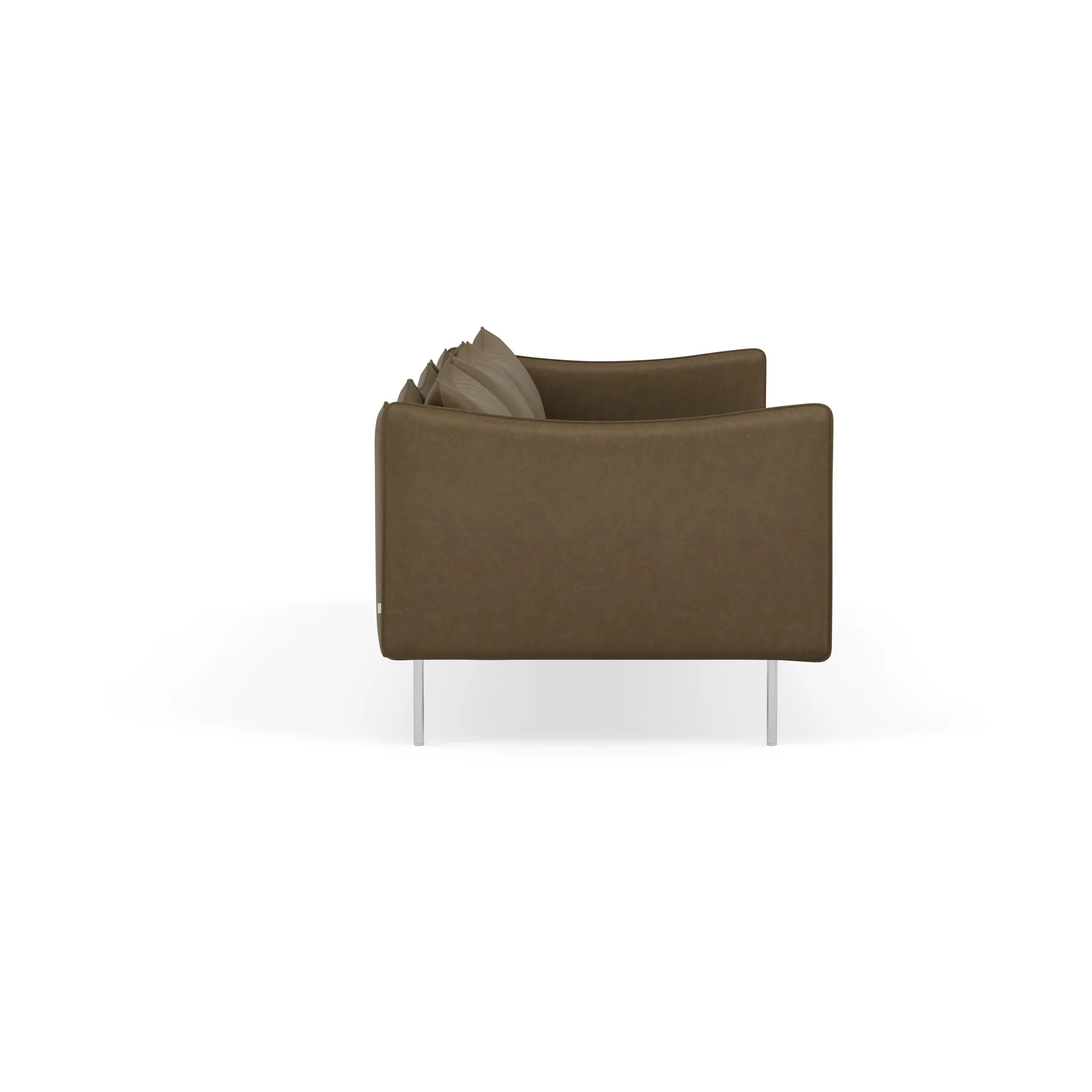 Tiki soffa 3-sits, Vintage Tabacco-polished stainless steel Fogia