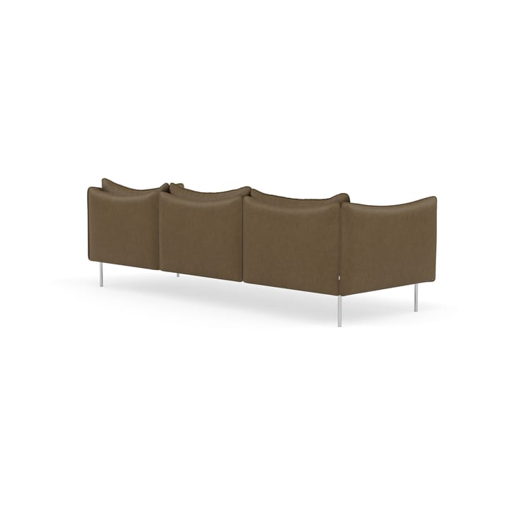 Tiki soffa 3-sits, Vintage Tabacco-polished stainless steel Fogia