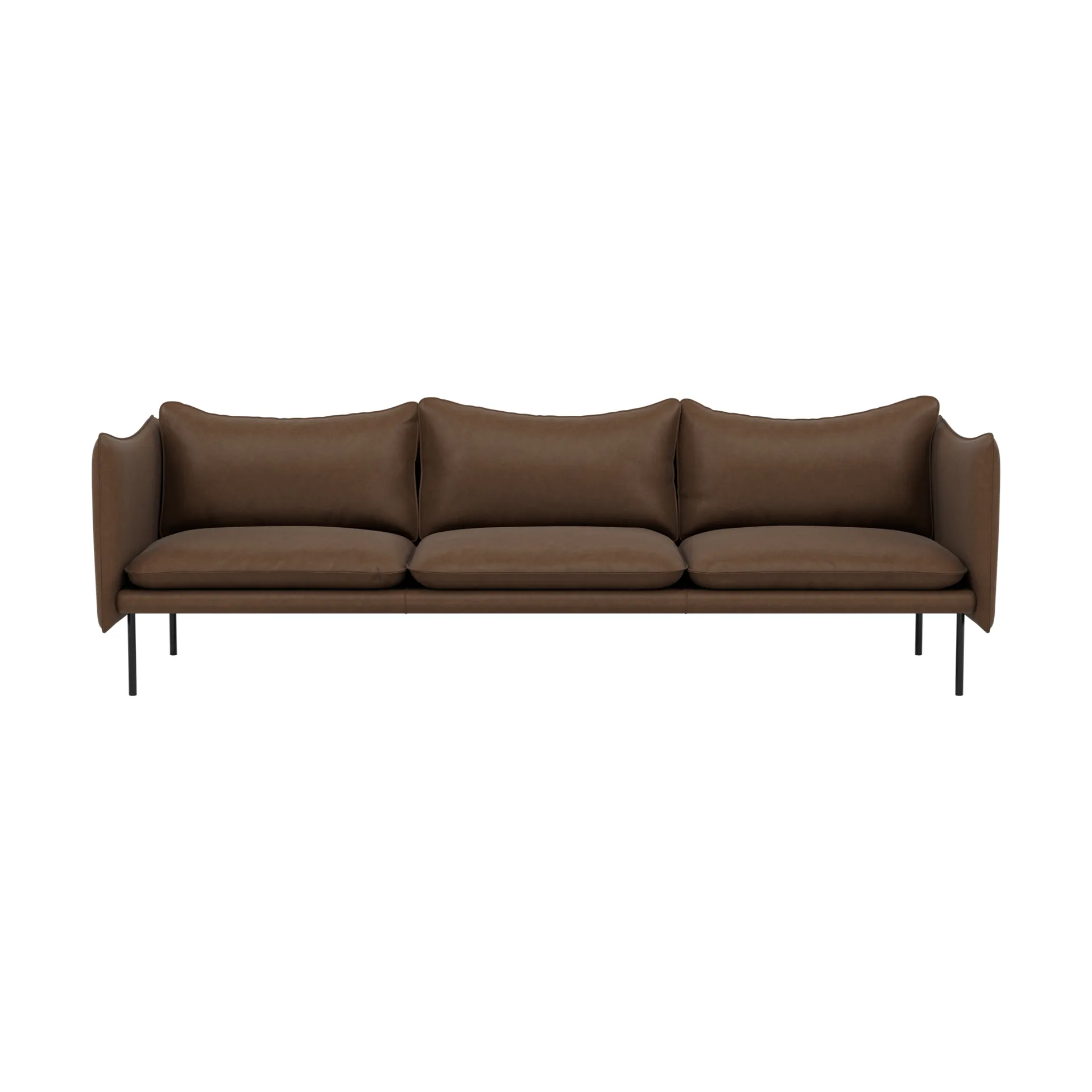 Tiki soffa 3-sits, Vintage Tabacco-svarta stålben Fogia