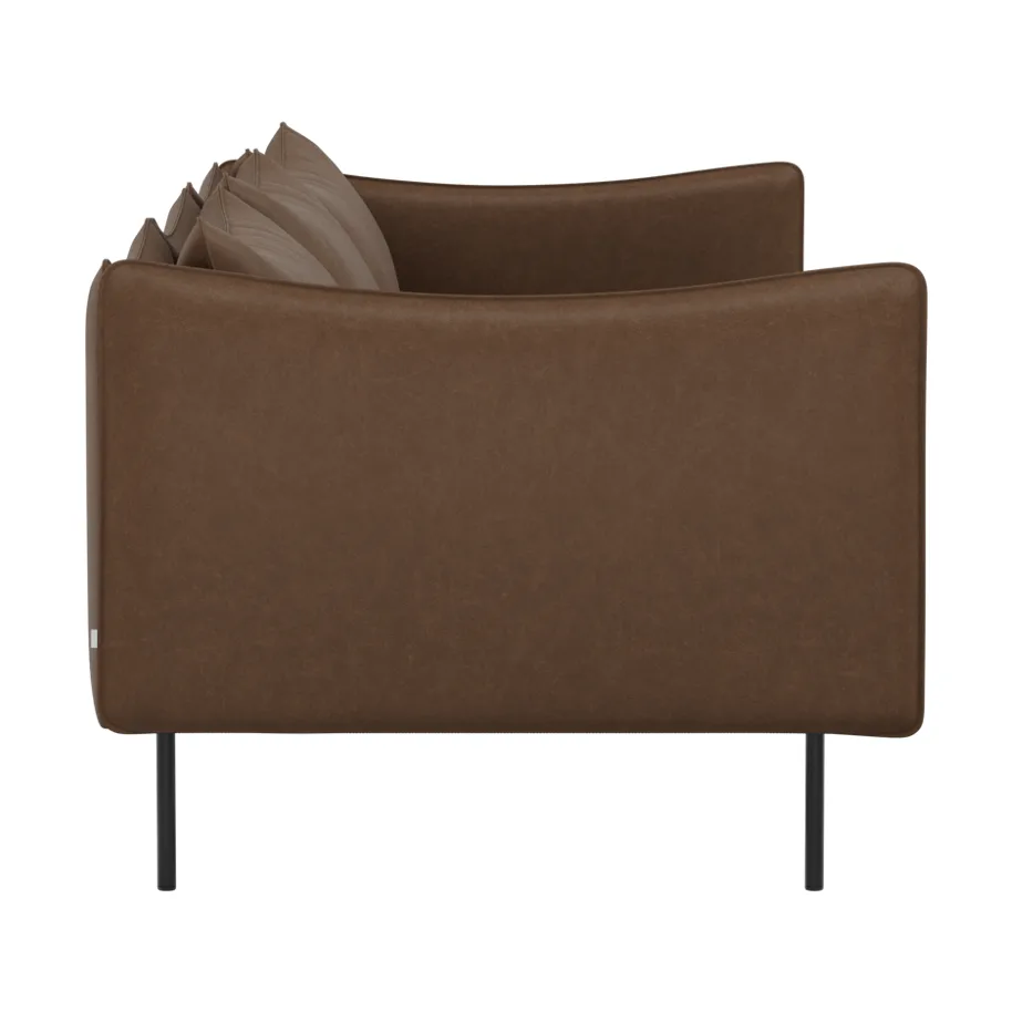 Tiki soffa 3-sits, Vintage Tabacco-svarta stålben Fogia