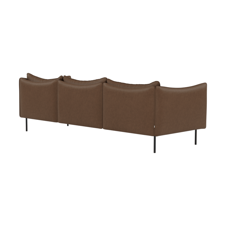 Tiki soffa 3-sits, Vintage Tabacco-svarta stålben Fogia
