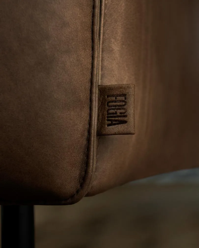 Tiki soffa 3-sits, Vintage Tabacco-svarta stålben Fogia