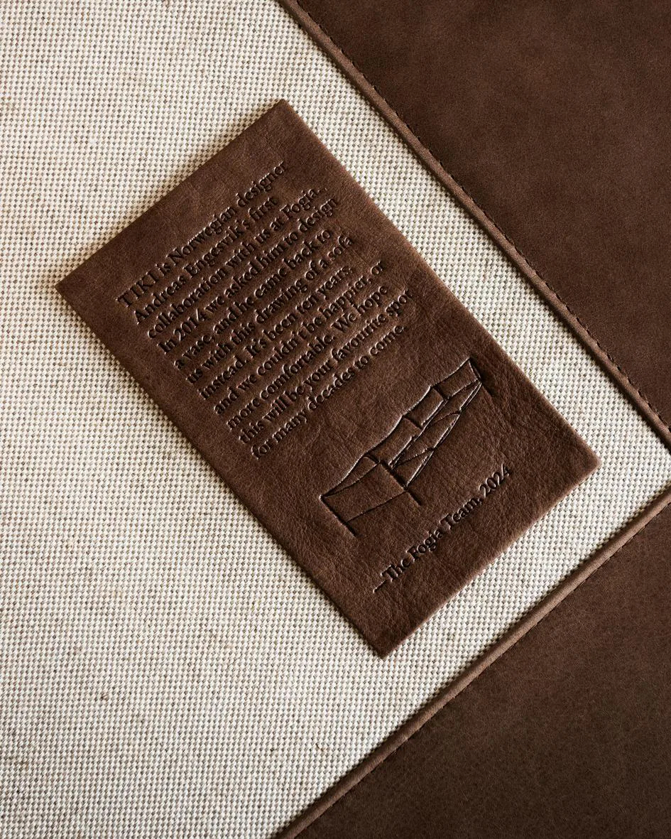 Tiki soffa 3-sits, Vintage Tabacco-svarta stålben Fogia