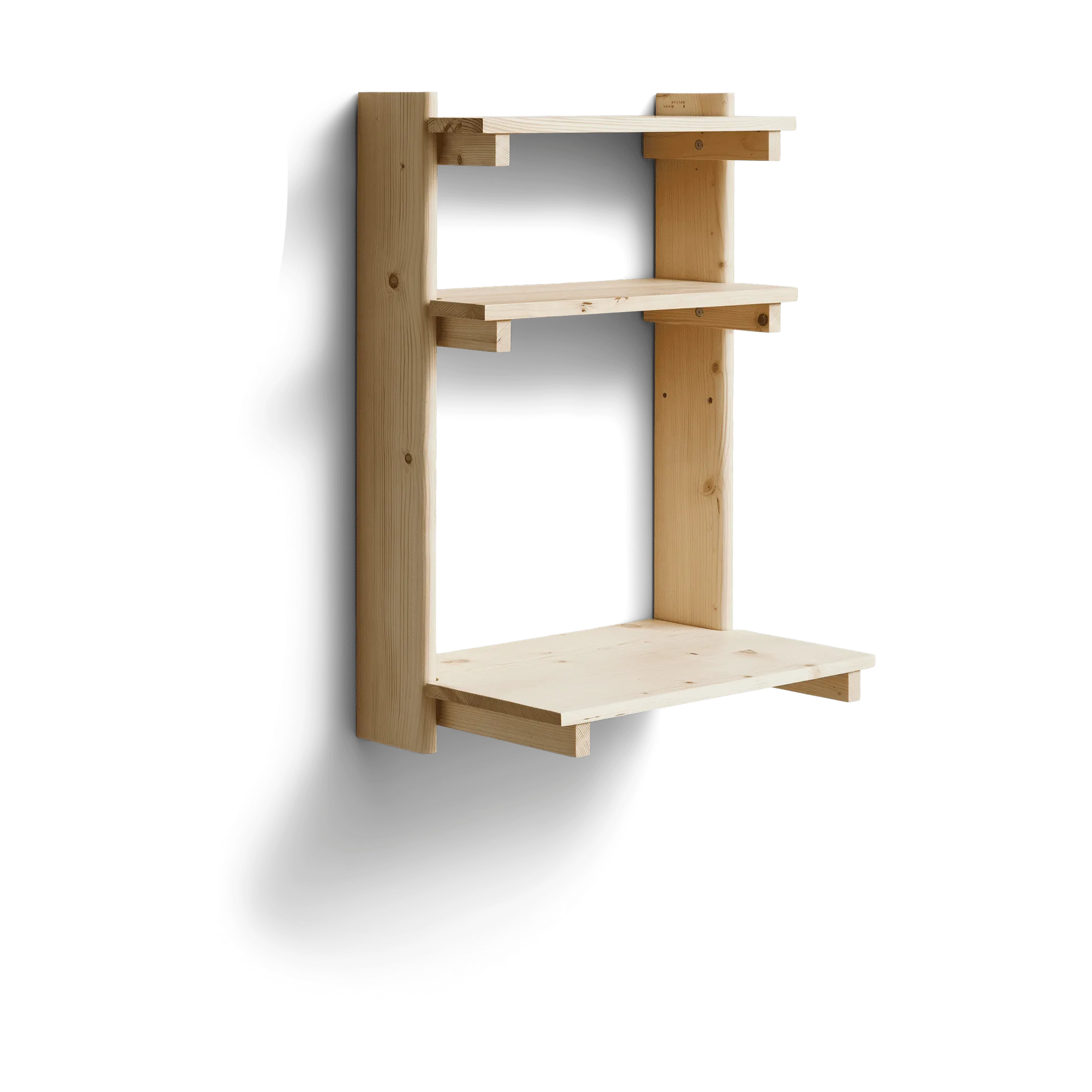 Beam vägghylla med skrivbord, Furu Form & Refine