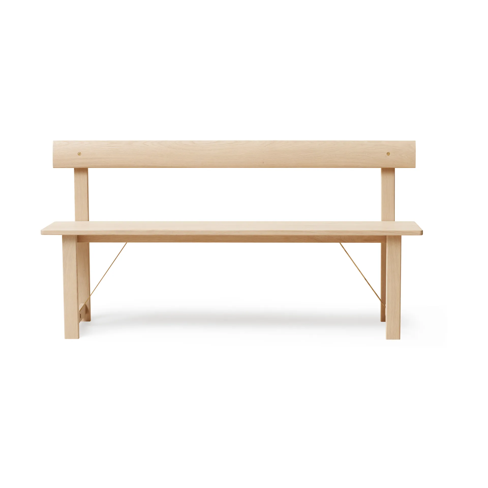 Position bänk 155 cm, Vit ek-mässing Form & Refine