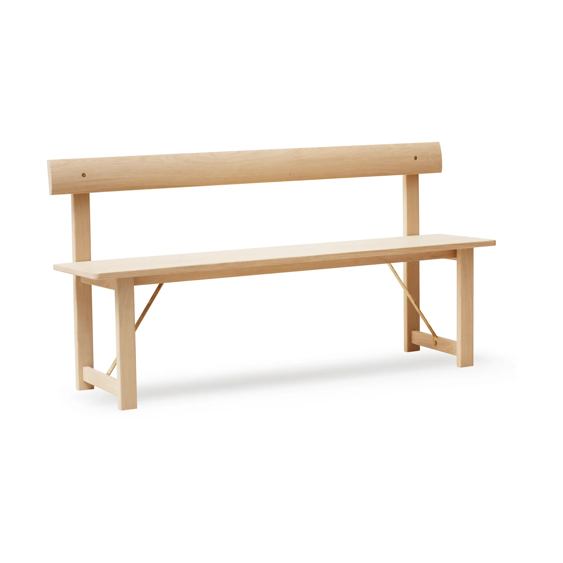 Position bänk 155 cm, Vit ek-mässing Form & Refine