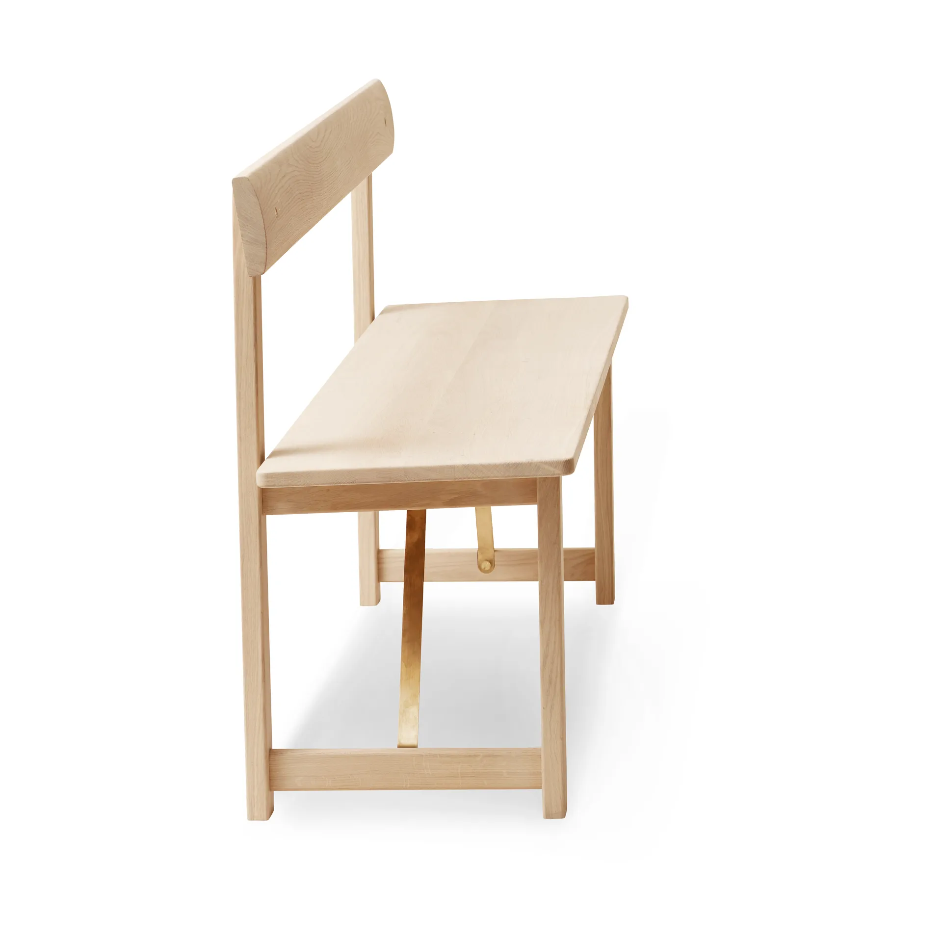 Position bänk 155 cm, Vit ek-mässing Form & Refine