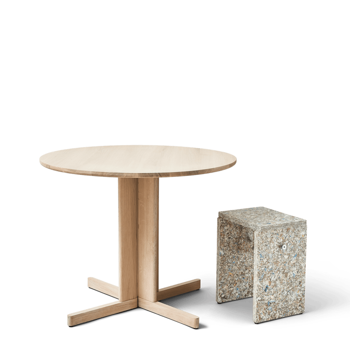 Trefoil matbord Ø90 cm, Vit ek Form & Refine