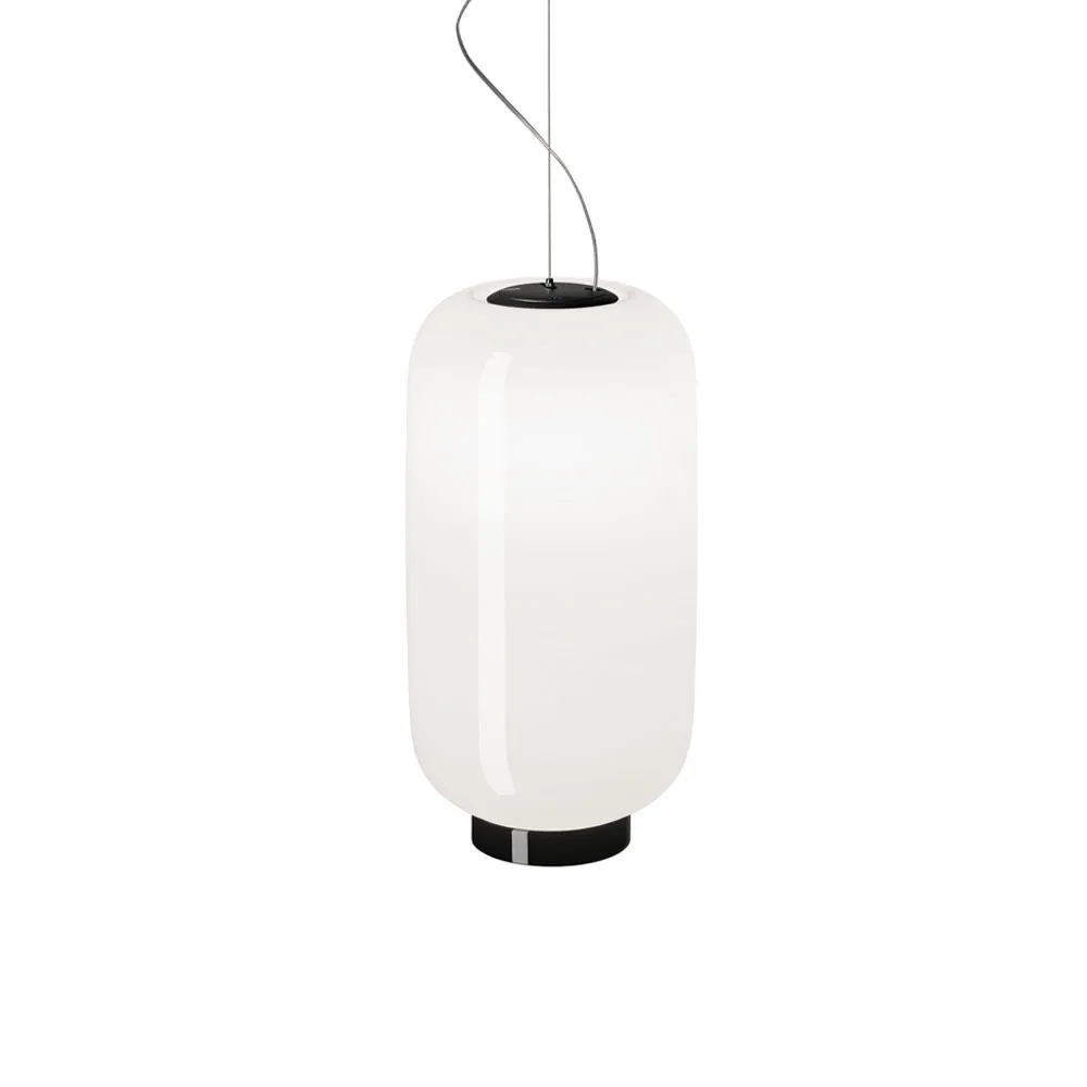 Chouchin 2 Reverse pendel, grafit/svart, vitt glas Foscarini
