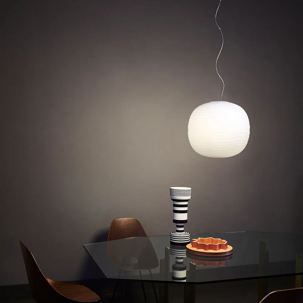 Gem pendel, vit, led, dimmer Foscarini