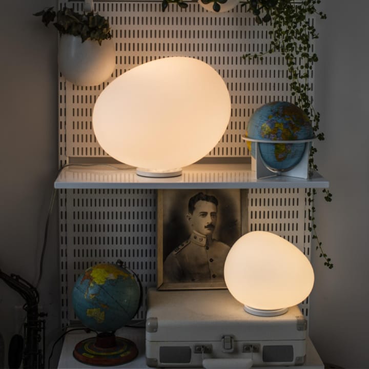 Gregg media bordslampa - oro/bianco, guldfärgad lampfot - Foscarini