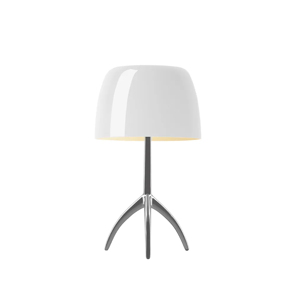 Lumiere 05 piccola bordslampa, vit, aluminium Foscarini