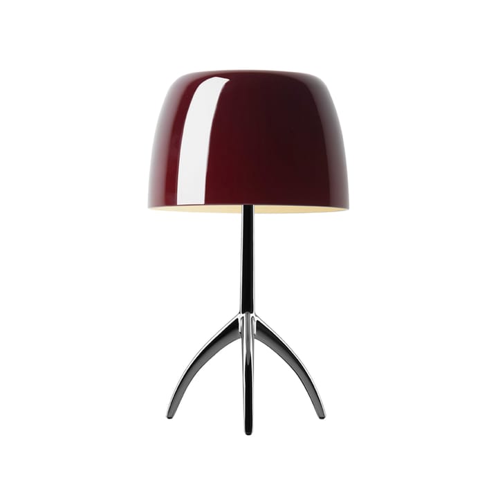 Lumiere Grande Dimbar bordslampa - körsbärsröd, svartkrom, ny - Foscarini