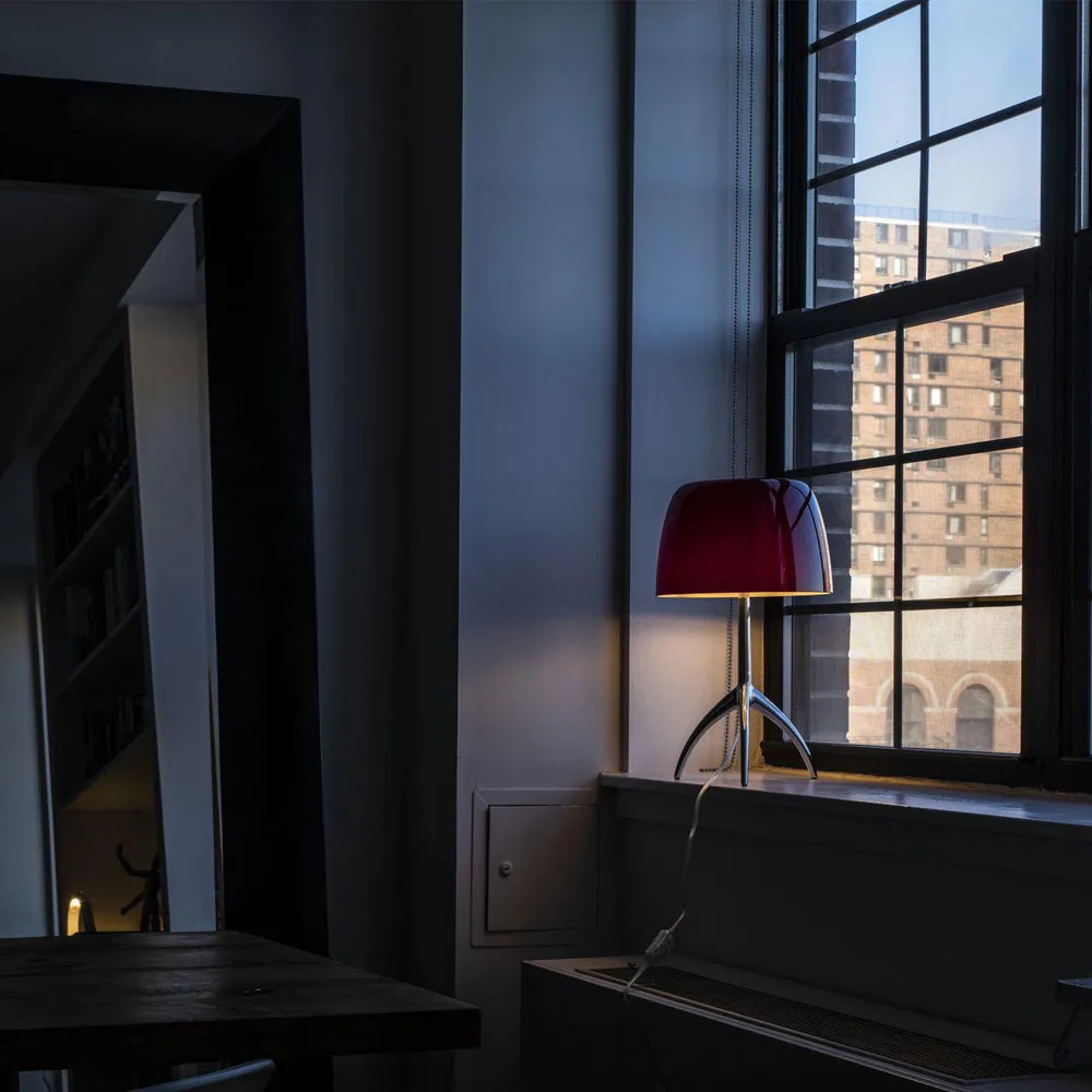 Lumiere Grande Dimbar bordslampa, vit, champagne Foscarini