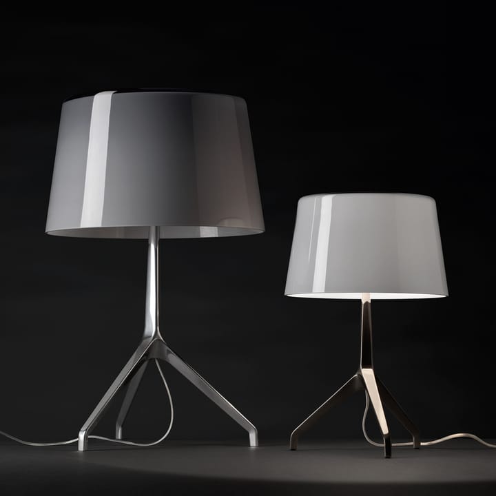 Lumiere XXL bordslampa, grå, svartkrom Foscarini