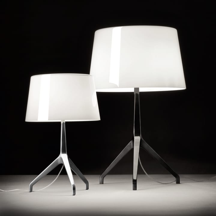 Lumiere XXL bordslampa, grå, svartkrom Foscarini