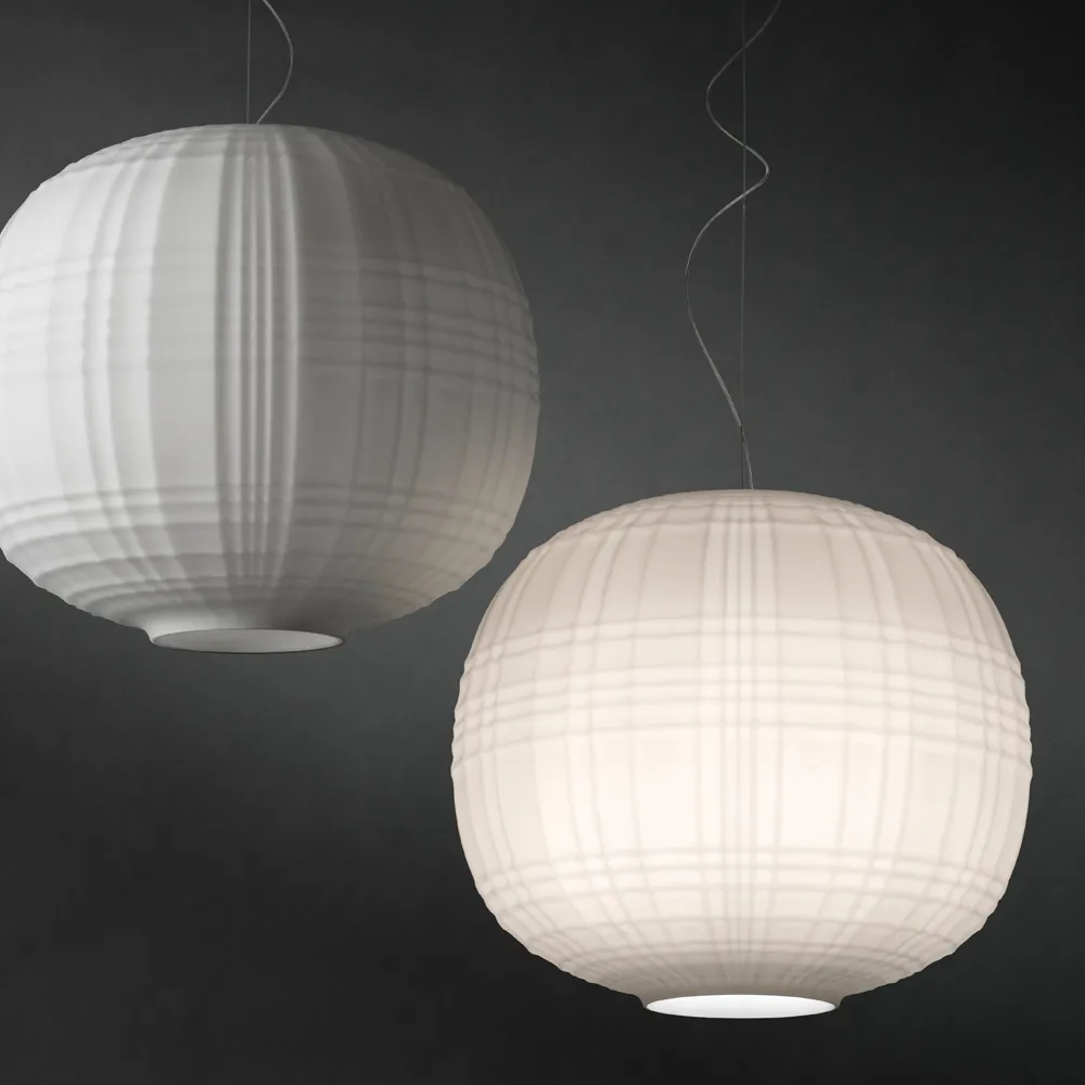 Tartan pendel, bianco Foscarini