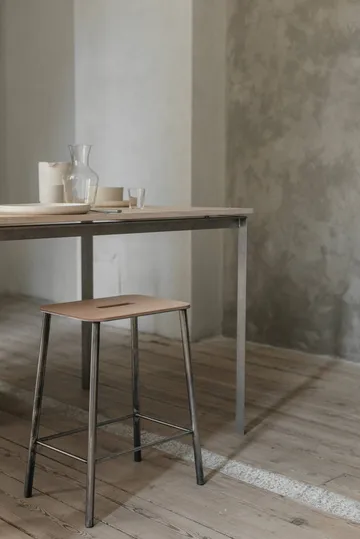 Adam pall - Raw steel-natural leather, H:50 cm - FRAMA