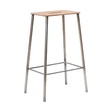 Adam pall - Raw steel-natural leather, H:65 cm - FRAMA