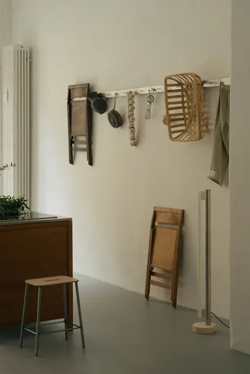 Adam pall - Raw steel-natural leather, H:65 cm - FRAMA