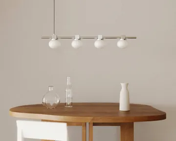 Ovoid Pendant Light Quadruple pendel - Rostfritt stål, opalglas - FRAMA
