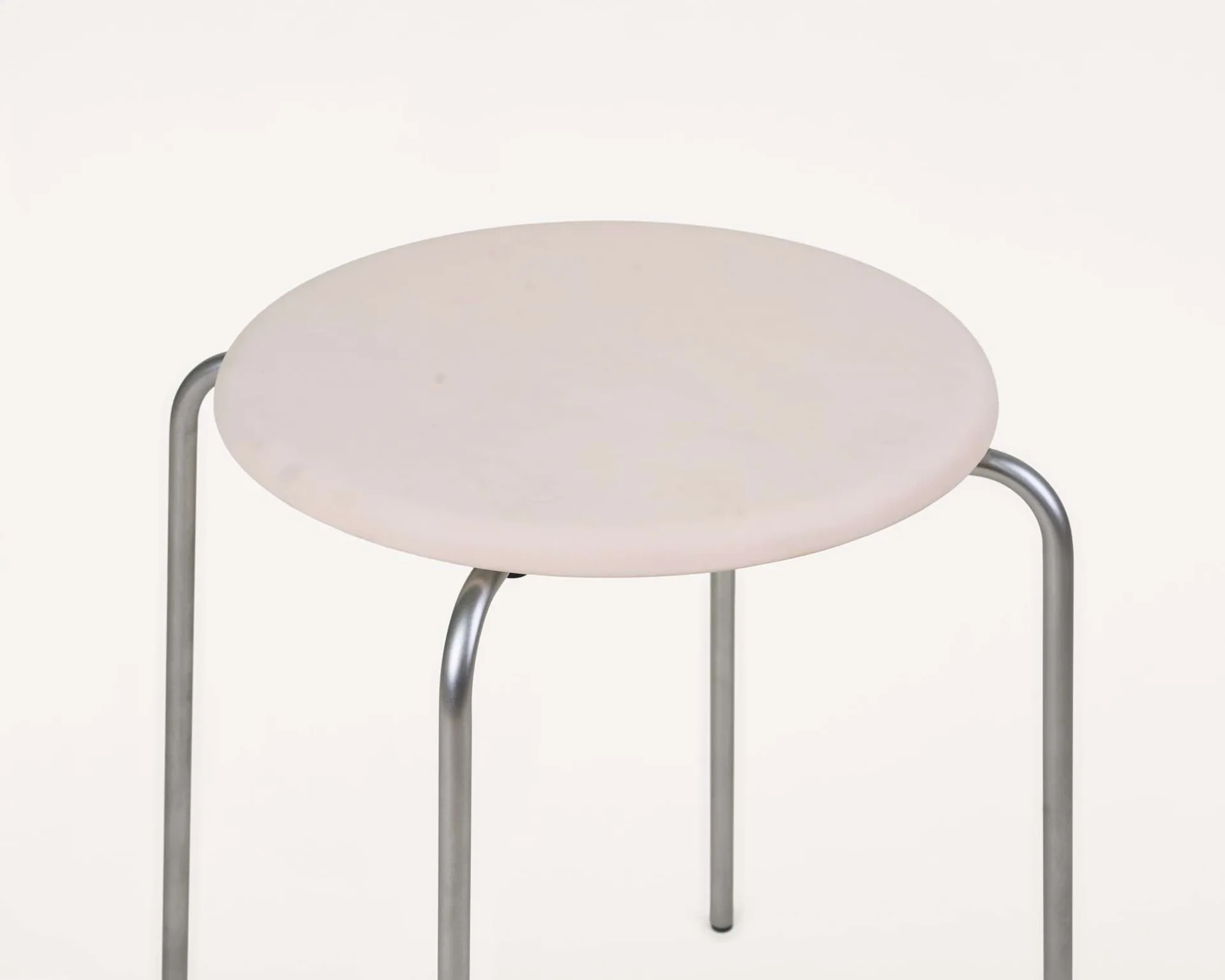 Petit Rond rund pall, Rostfritt stål-läder Natural FRAMA