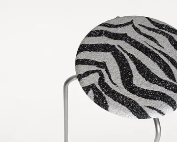 Petit Rond rund pall - Rostfritt stål-tyg Zebra - FRAMA