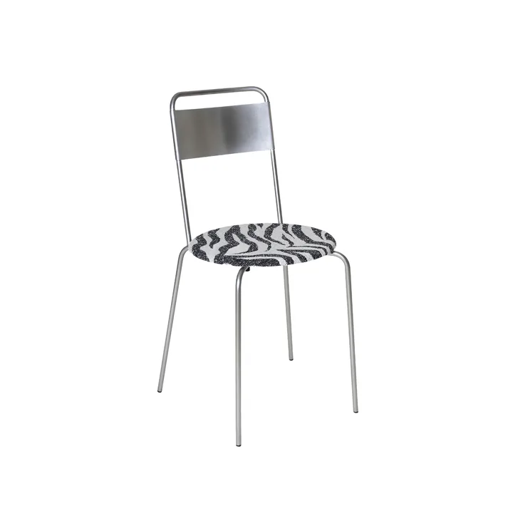 Petit Rond stol - Rostfritt stål-tyg Zebra - FRAMA