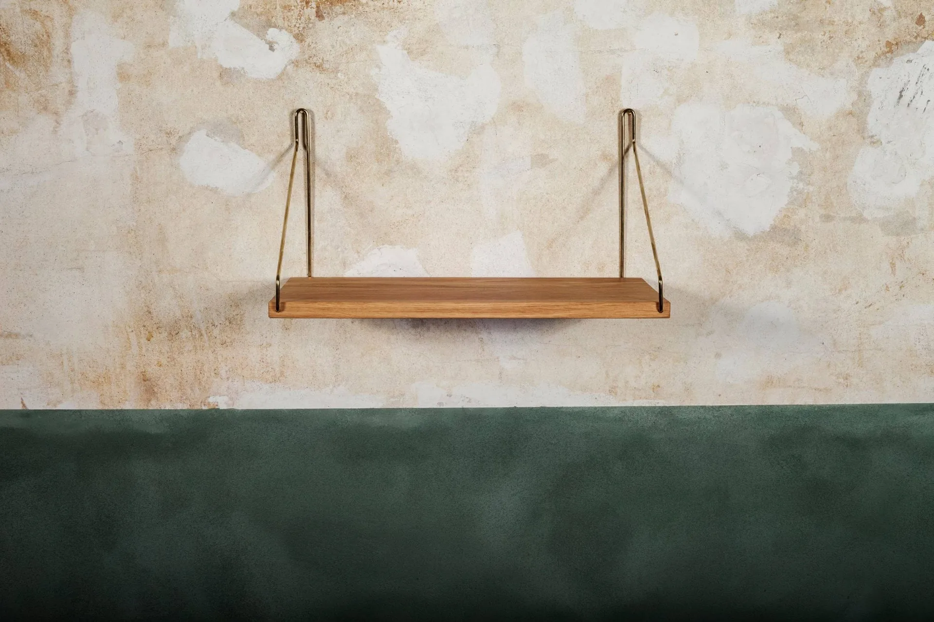 Single Shelf vägghylla, Ek-mässing, 40x20 cm FRAMA