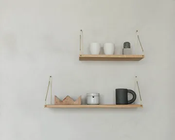 Single Shelf vägghylla - Ek-mässing, 40x20 cm - FRAMA