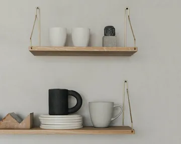 Single Shelf vägghylla - Ek-mässing, 80x27 cm - FRAMA