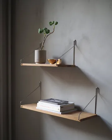 Single Shelf vägghylla - Ek-rostfritt stål, 40x20 cm - FRAMA