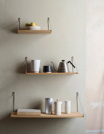 Single Shelf vägghylla - Ek-rostfritt stål, 40x20 cm - FRAMA