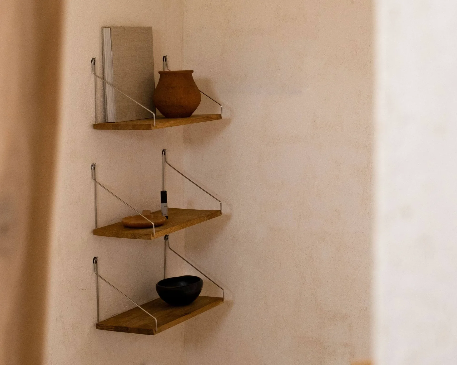 Single Shelf vägghylla, Ek-rostfritt stål, 40x20 cm FRAMA