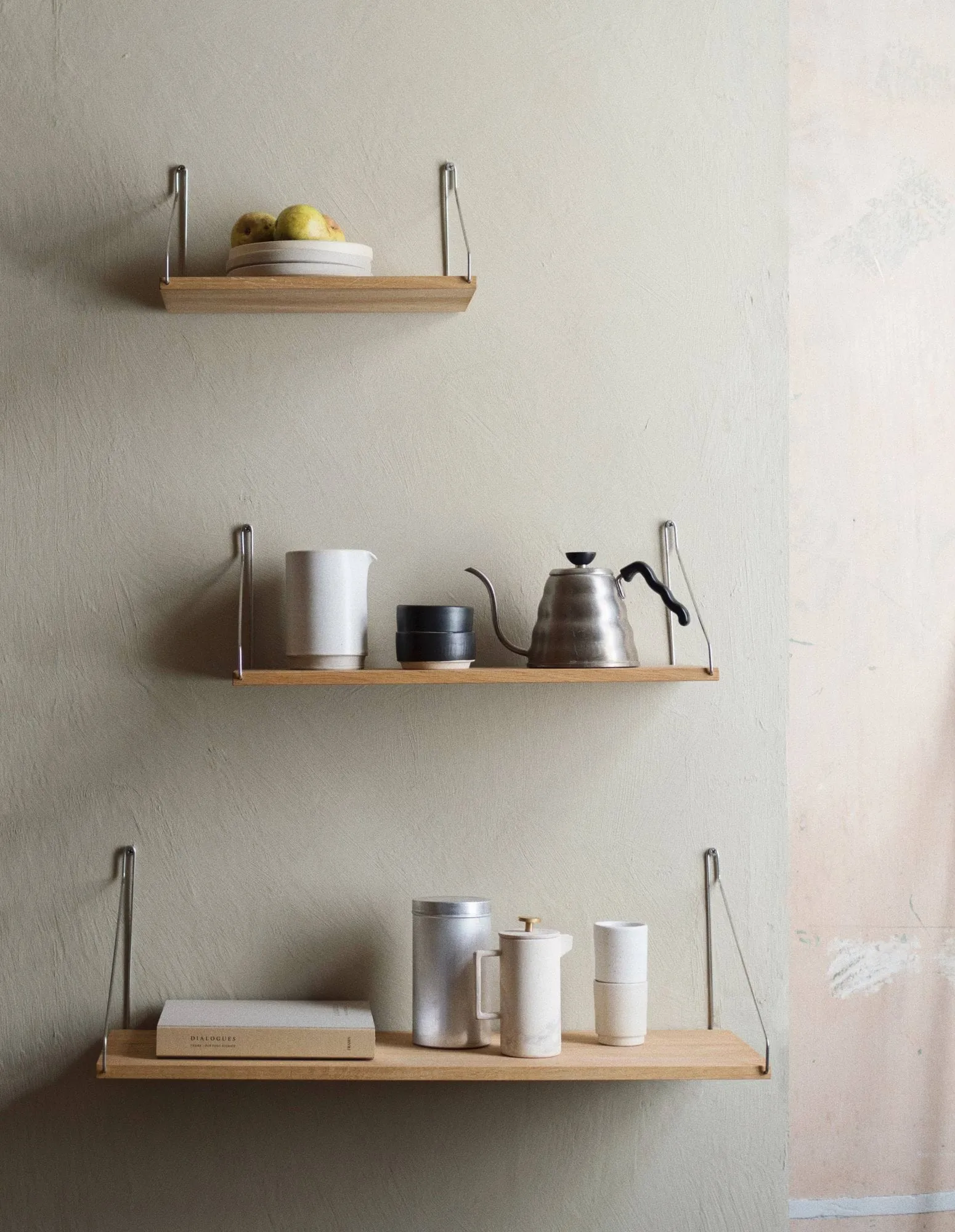 Single Shelf vägghylla, Ek-rostfritt stål, 80x27 cm FRAMA