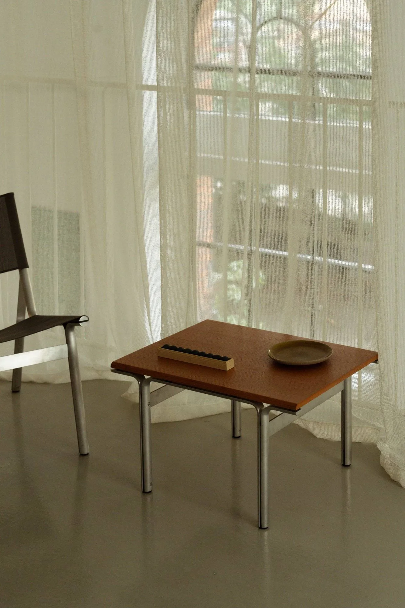 Union sidobord, Aluminium-varmbrun ask, 60x45x34 cm FRAMA