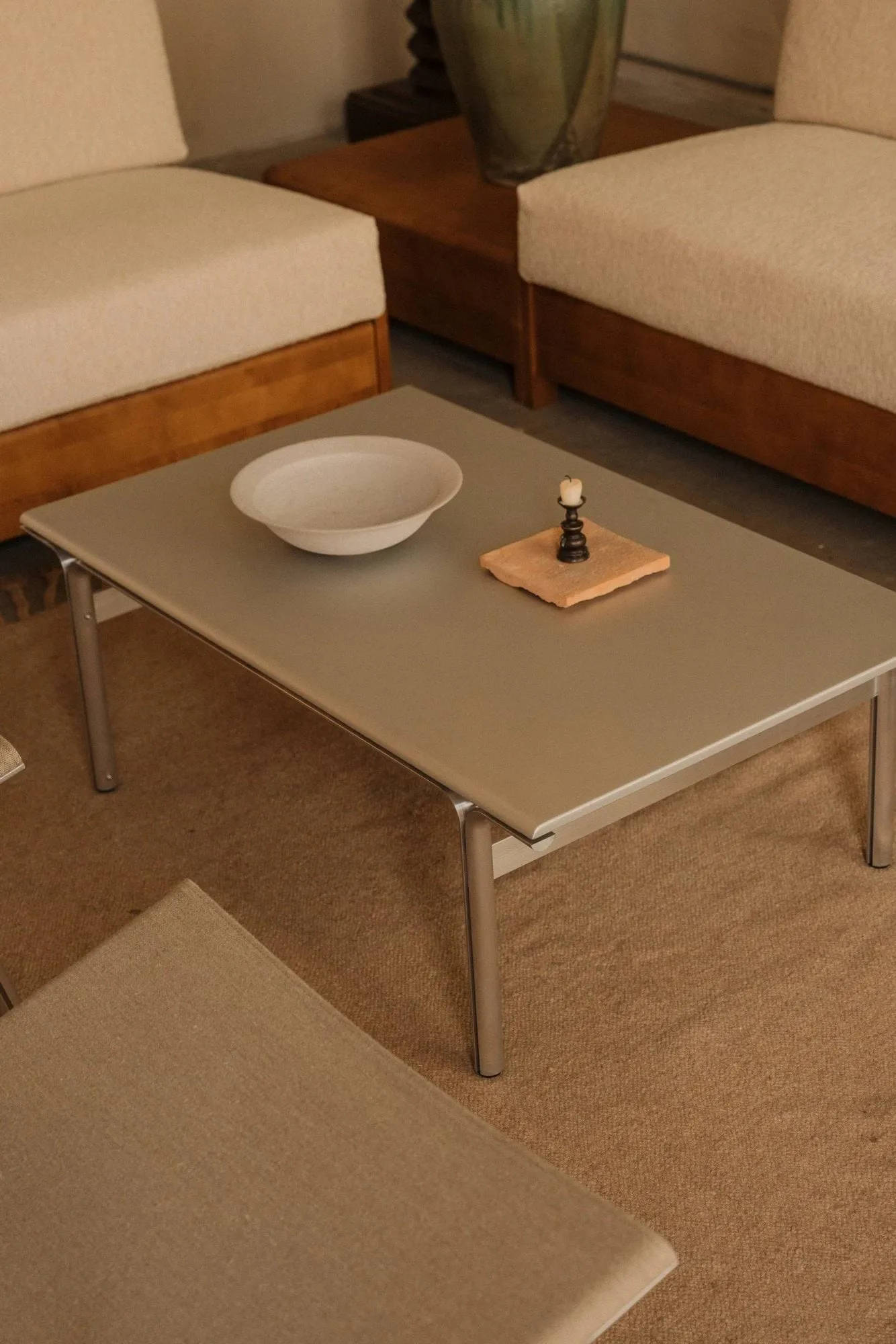 Union soffbord, Aluminium-varmbrun ask, 97x60x34,5 cm FRAMA