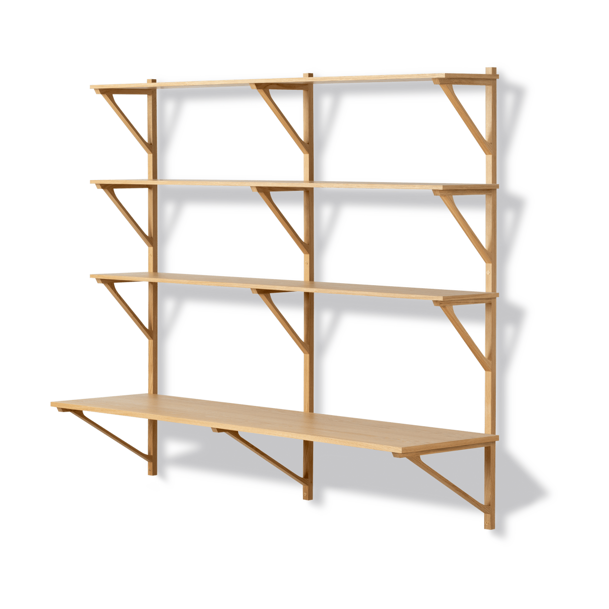 Fredericia Furniture BM29 hylla med skrivbord 149x134 cm Oak lacquer