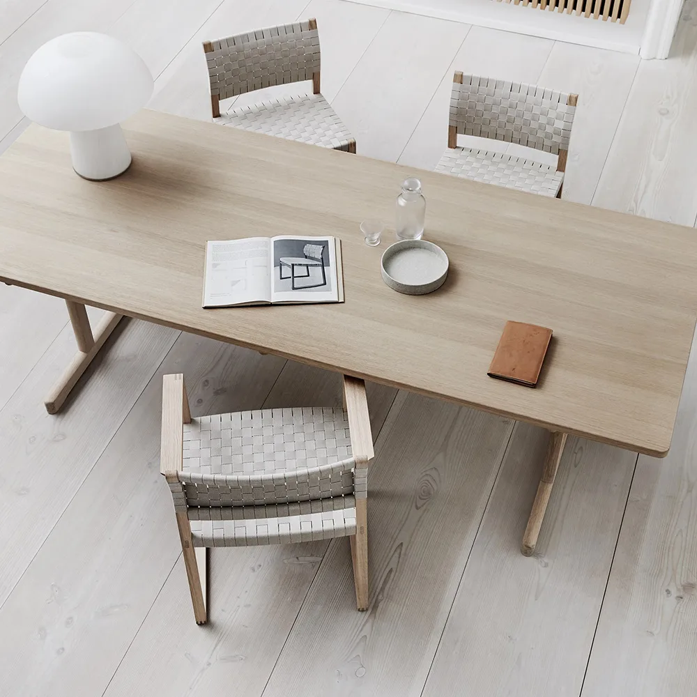 BM62 karmstol, Flätning natur-lackat ekstativ Fredericia Furniture