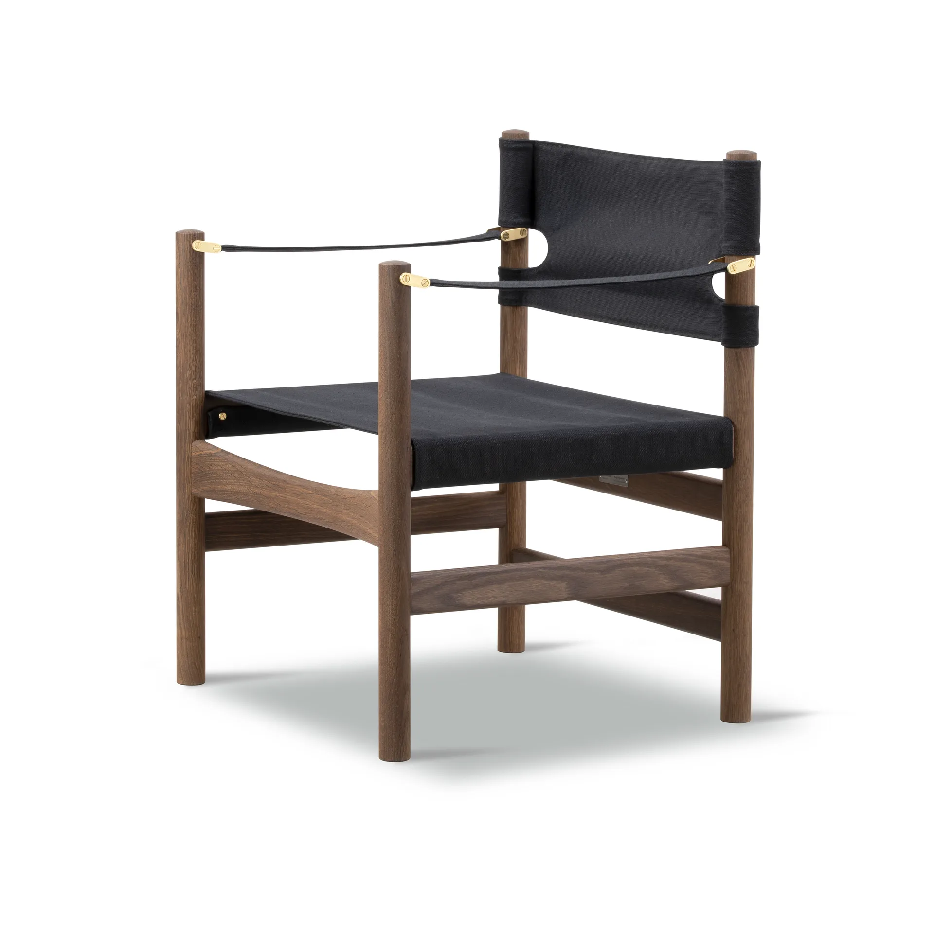 Canvas 21 karmstol, Svart canvas-oljad ek Fredericia Furniture