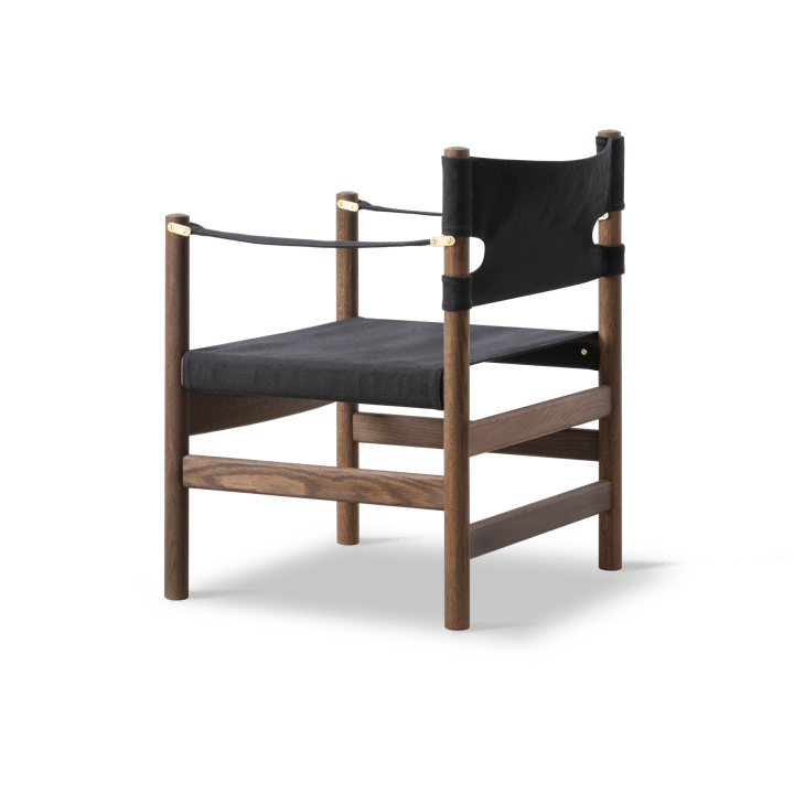 Canvas 21 karmstol, Svart canvas, oljad ek Fredericia Furniture