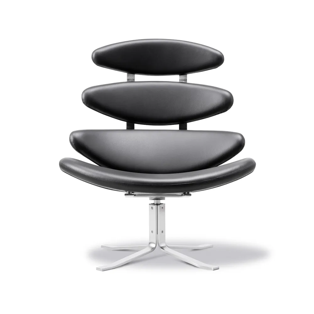 Corona fåtölj, Läder omni 301-kromstativ Fredericia Furniture