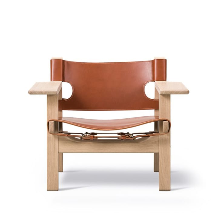 Den spanske stol fåtölj - läder cognac, såpad ek - Fredericia Furniture