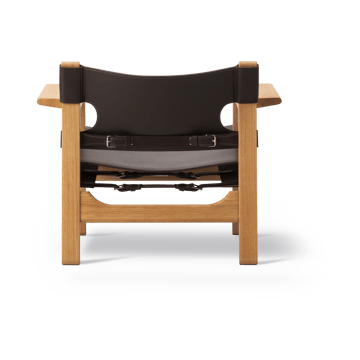 Den spanske stol fåtölj - Läder mörkbrun, oljad ek - Fredericia Furniture