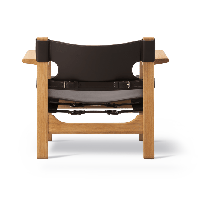 Den spanske stol fåtölj, Läder mörkbrun, oljad ek Fredericia Furniture