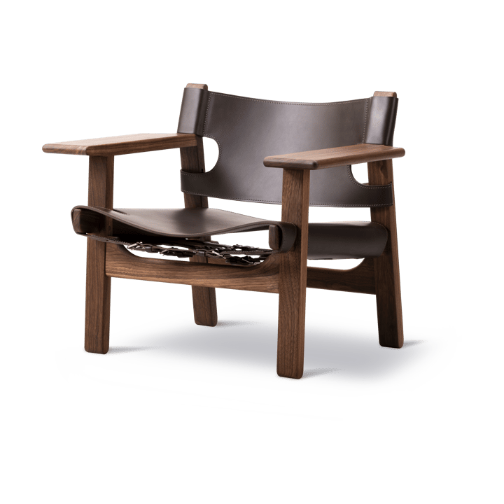 Den spanske stol fåtölj - Läder mörkbrun, oljad valnöt - Fredericia Furniture