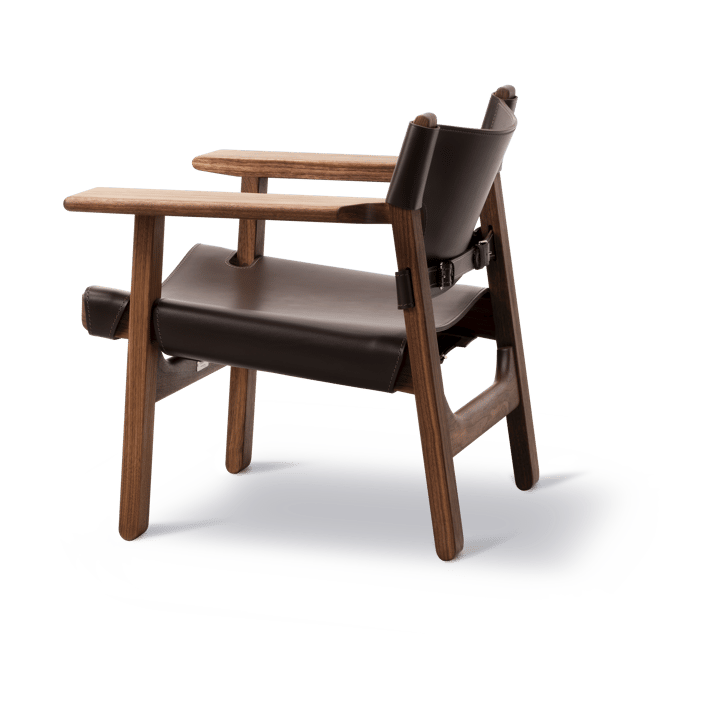 Den spanske stol fåtölj, Läder mörkbrun, oljad valnöt Fredericia Furniture