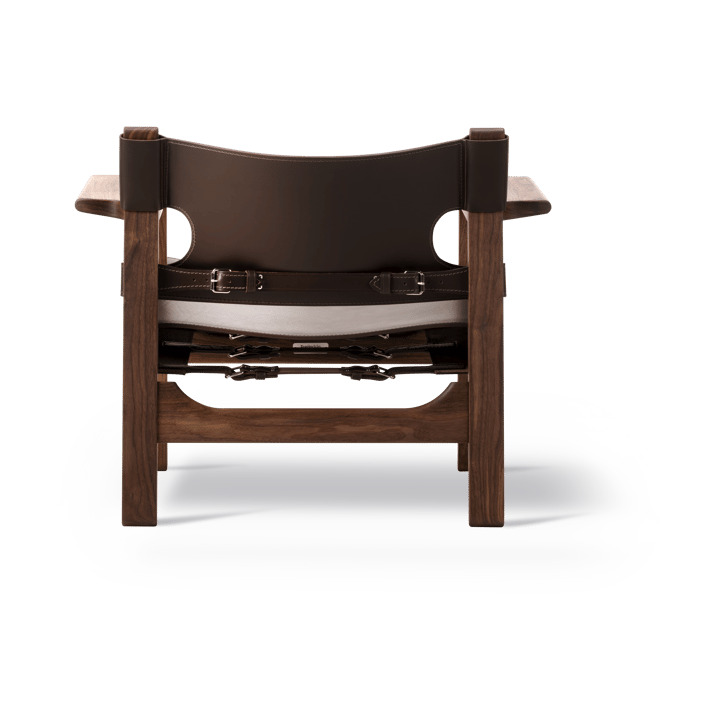 Den spanske stol fåtölj, Läder mörkbrun, oljad valnöt Fredericia Furniture
