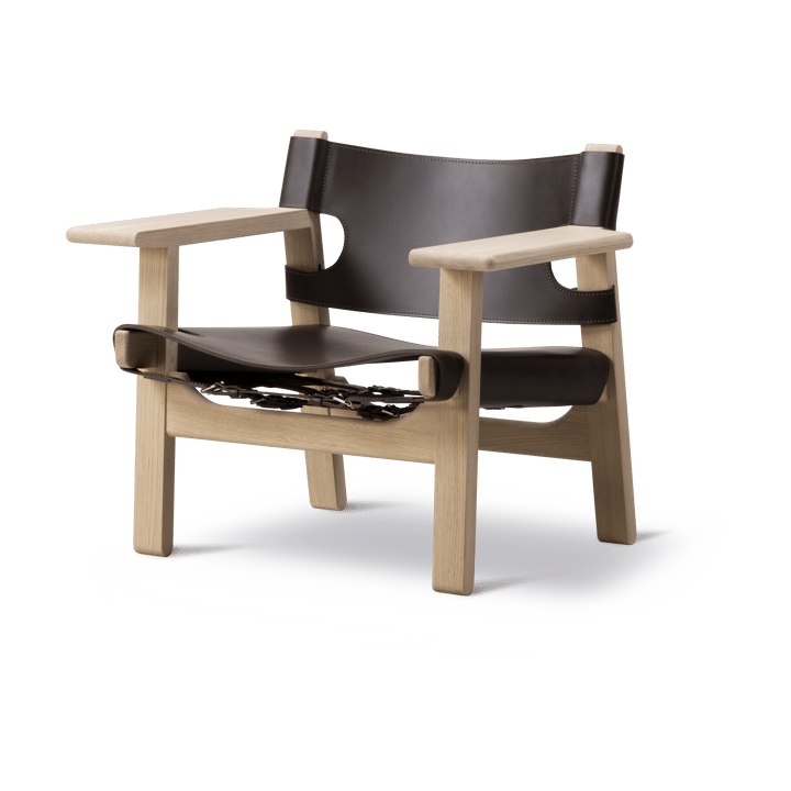 Den spanske stol fåtölj - Läder mörkbrun, såpad ek - Fredericia Furniture